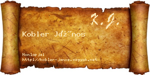 Kobler János névjegykártya